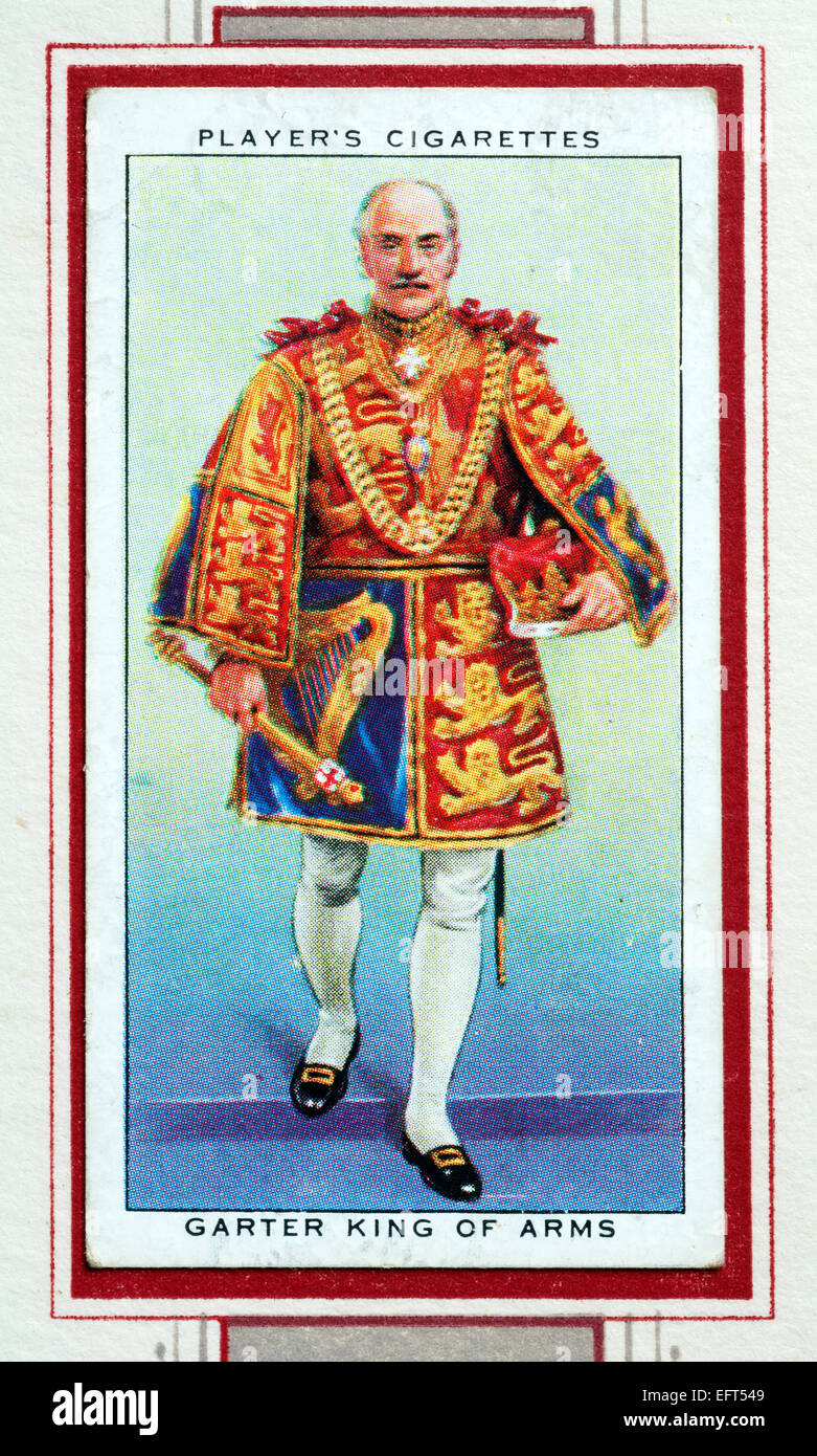 Player`s cigarette card - Garter King of Arms. Stock Photo
